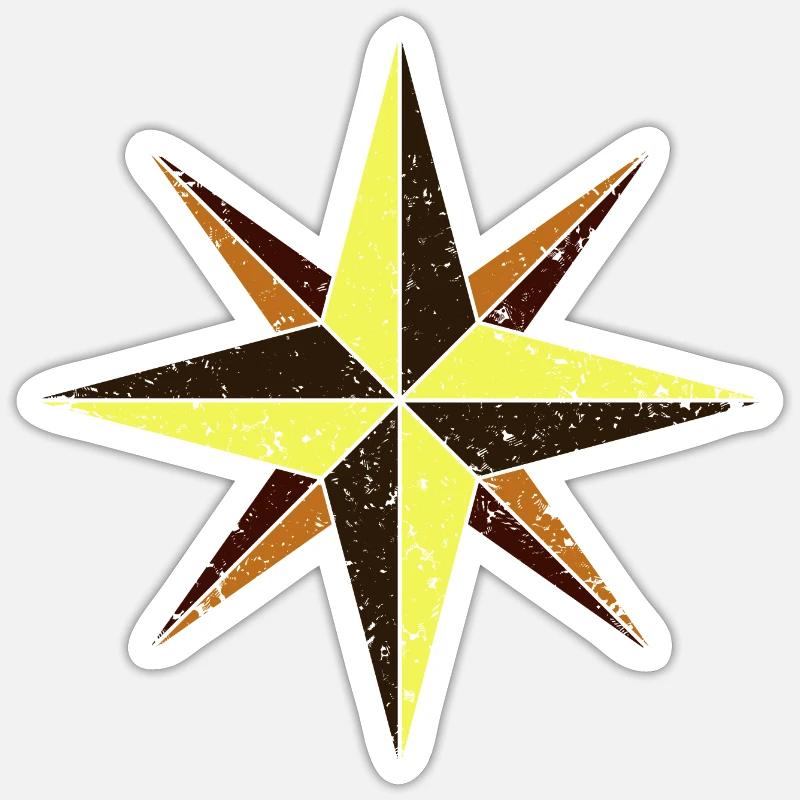 Kompass - Sticker Größe S (10 x 10 cm) - Mattweiß