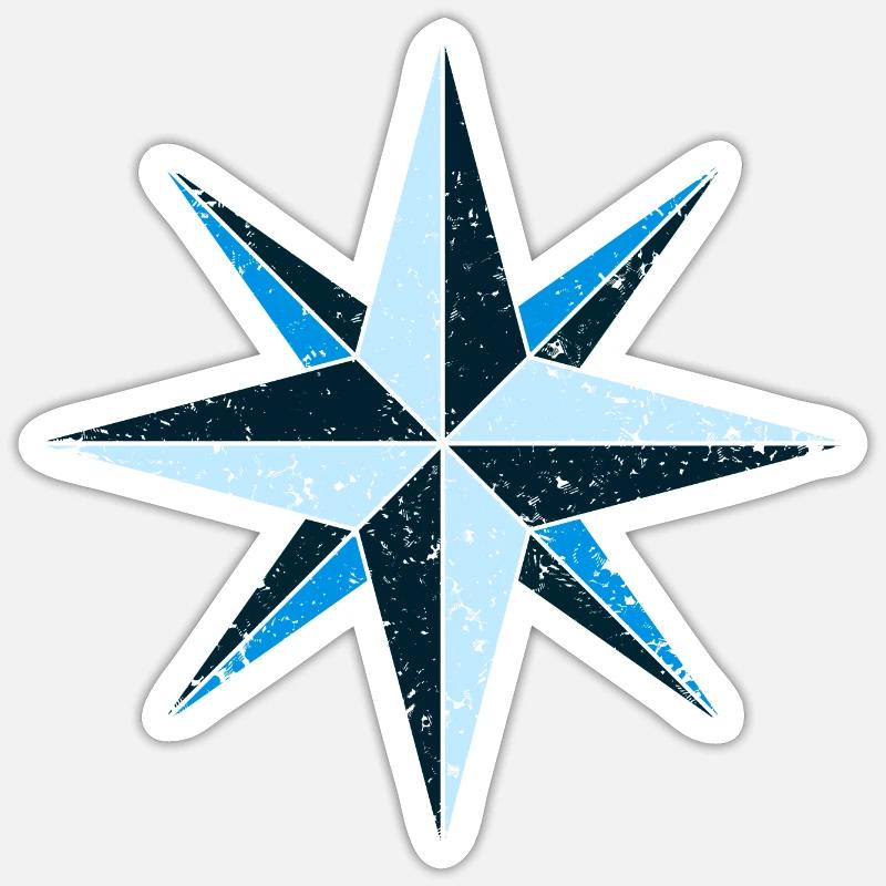 Kompass - Sticker Größe S (10 x 10 cm) - Mattweiß
