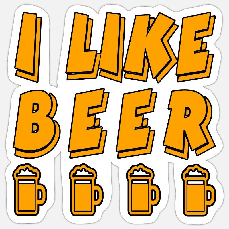 Bier - Sticker Größe S (10 x 10 cm) - Mattweiß