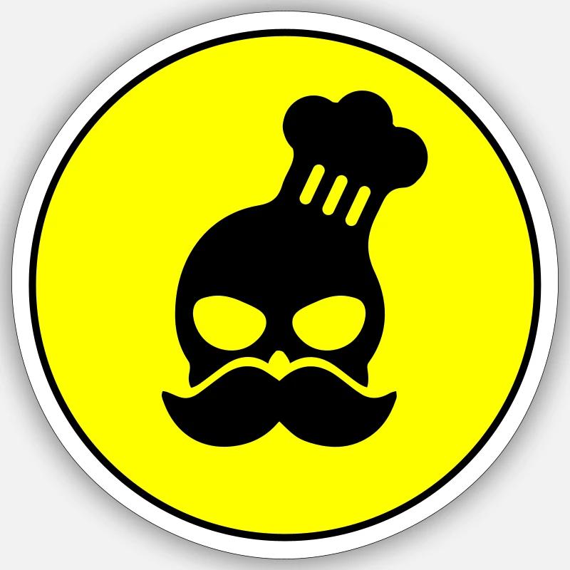 Cook skull icon - Sticker size S (10 x 10 cm) - white matte