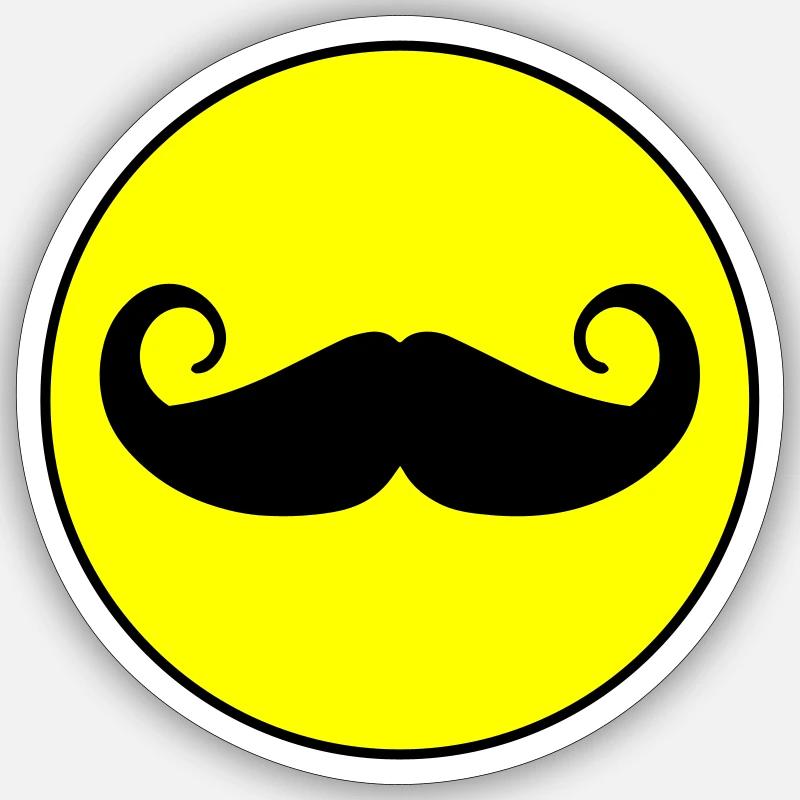 Schnurrbart symbol - Sticker Größe S (10 x 10 cm) - Mattweiß