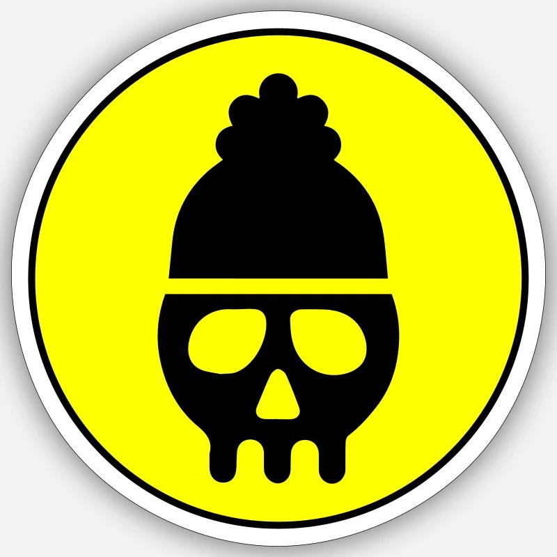 Skull head icon - Sticker size S (10 x 10 cm) - white matte