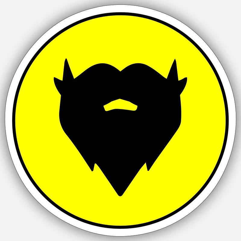 Bart symbol - Sticker Größe S (10 x 10 cm) - Mattweiß