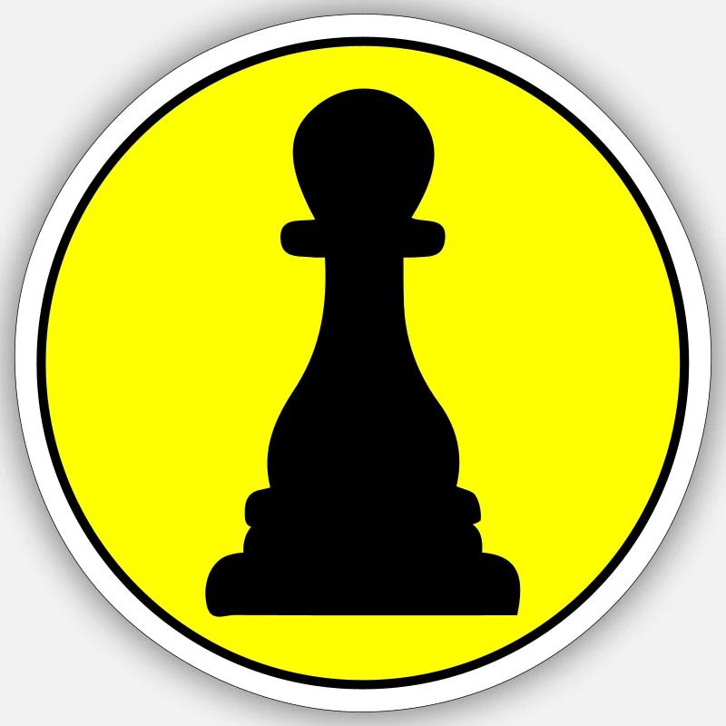 Läufer Bauer Schachfigur - Sticker Größe S (10 x 10 cm) - Mattweiß