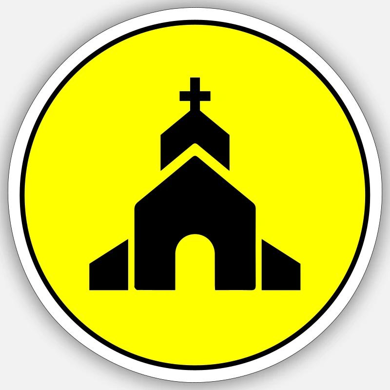 Kirche glaube Sticker Größe S (10 x 10 cm)