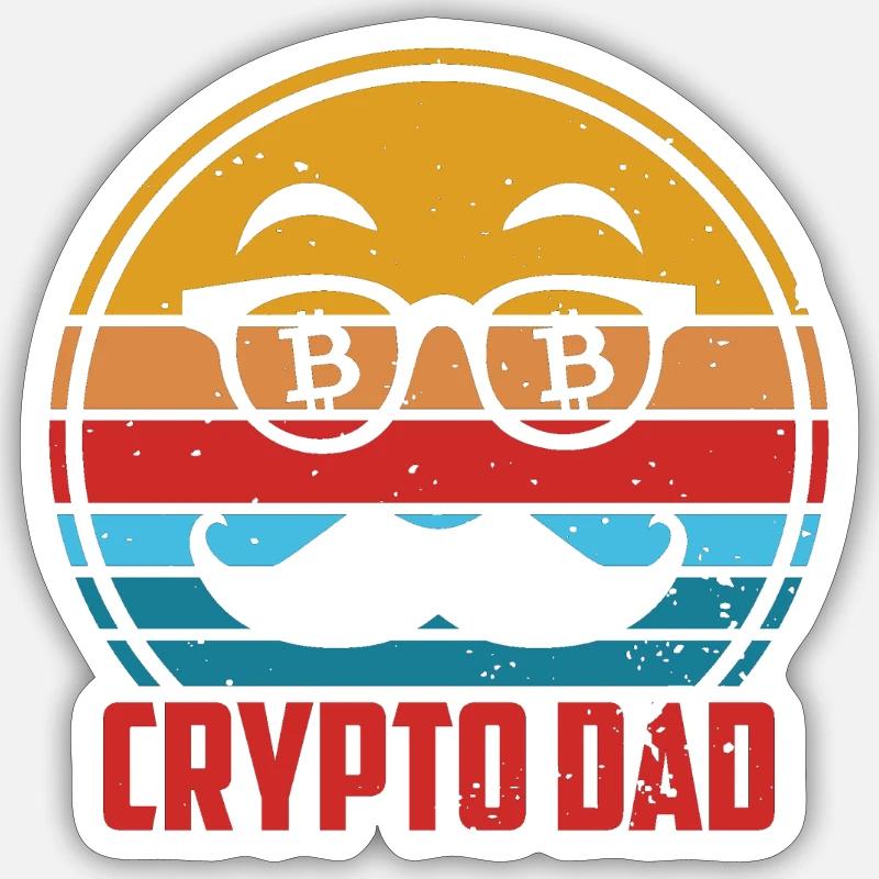 Crypto dad - Sticker taille S (10 x 10 cm) - blanc mat