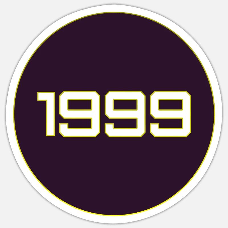 1999 Rétro - Sticker taille S (10 x 10 cm) - blanc mat