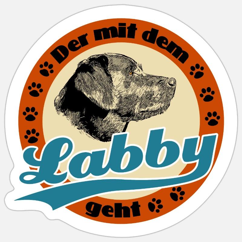 Der mit dem Labby - Sticker Größe S (10 x 10 cm) - Mattweiß