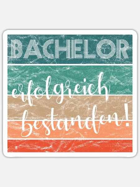 Bachelor erfolgreich bestanden Abschluss retro - Sticker Größe S (10 x 10 cm) - Mattweiß