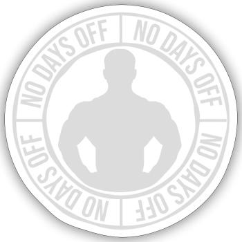 no days off Zitat - Sticker Größe S (10 x 10 cm) - Mattweiß - Vorne