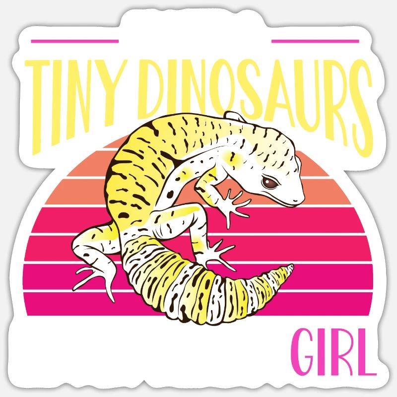 Leopardgecko Eidechse Reptilien Herpetologe - Sticker Größe S (10 x 10 cm) - Mattweiß