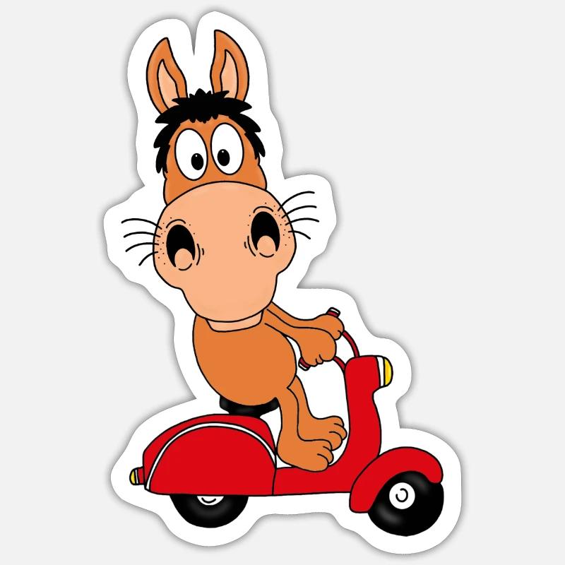 PFERD - PONY - ROLLER - TIER - TIERISCH Sticker Größe S (10 x 10 cm)