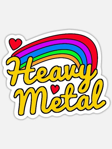 heavy metal rainbow - Sticker Größe S (10 x 10 cm) - Mattweiß