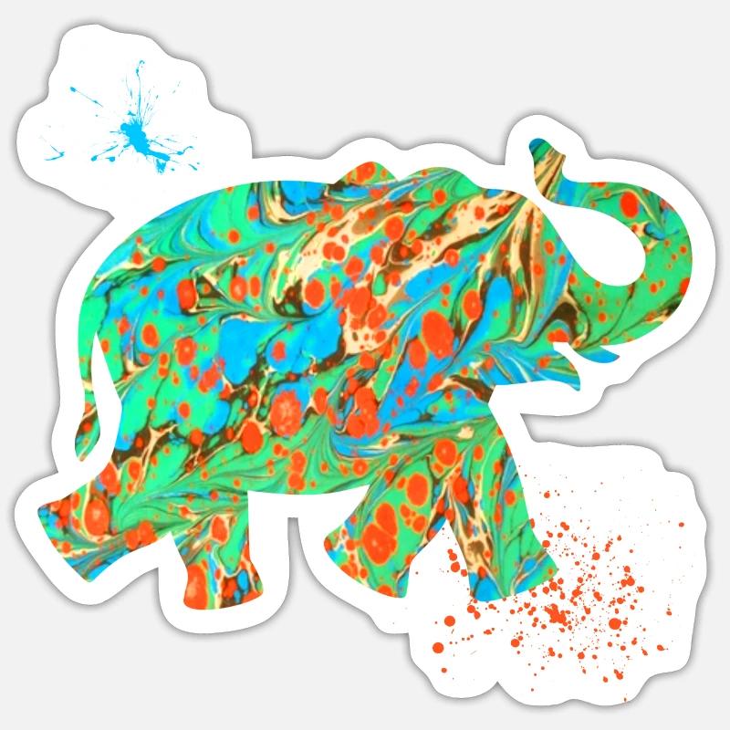 éléphant e 4 - Sticker taille S (10 x 10 cm) - blanc mat