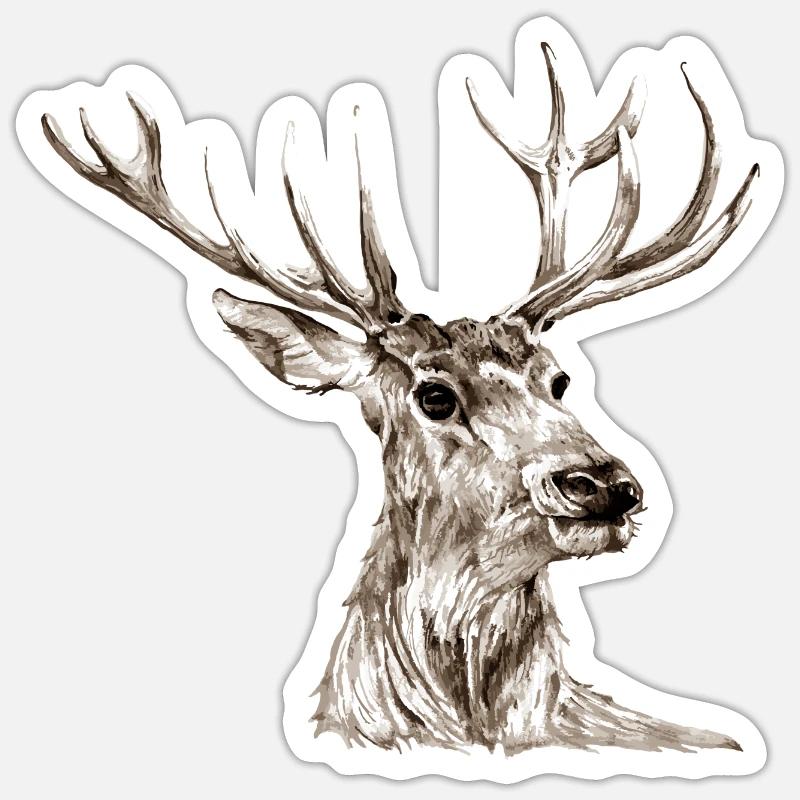 Deer - Sticker size S (10 x 10 cm) - white matte