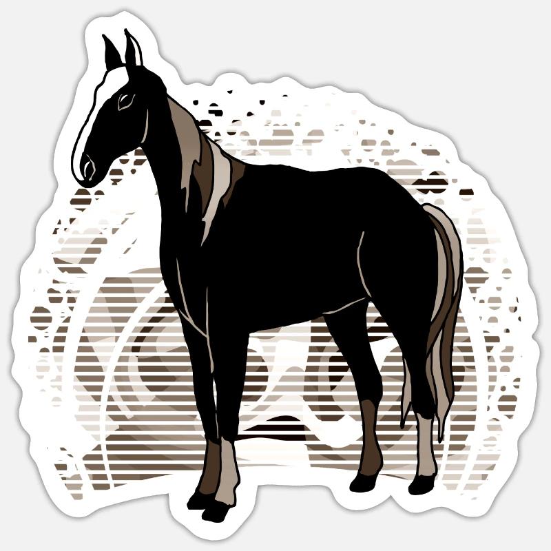 Cheval - Sticker taille S (10 x 10 cm) - blanc mat