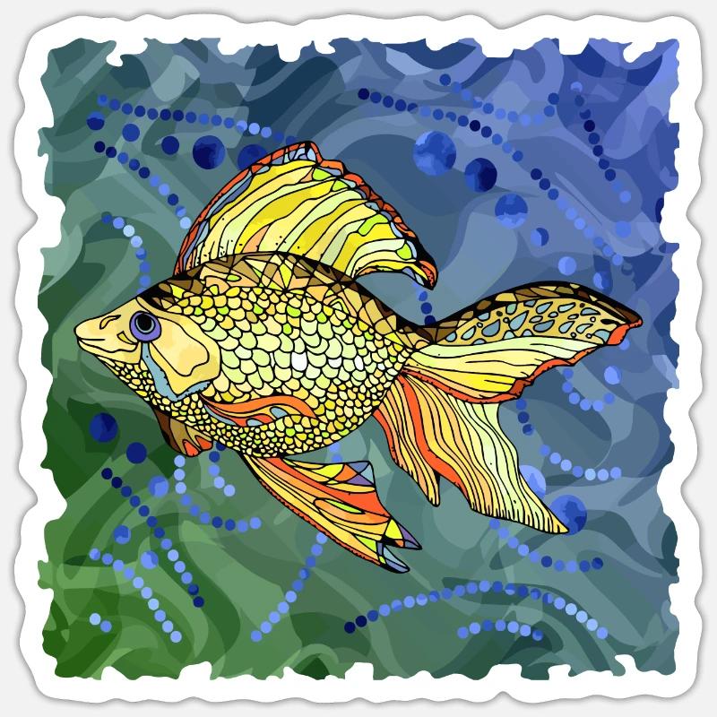 Poisson - Sticker taille S (10 x 10 cm) - blanc mat