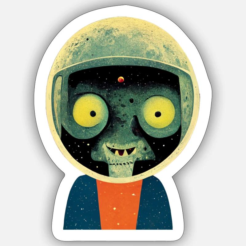 Space Zombie - Sticker size S (10 x 10 cm) - white matte