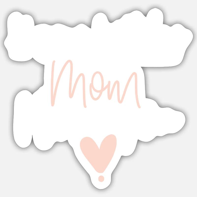 Joyeux anniversaire maman - Sticker taille S (10 x 10 cm) - blanc mat