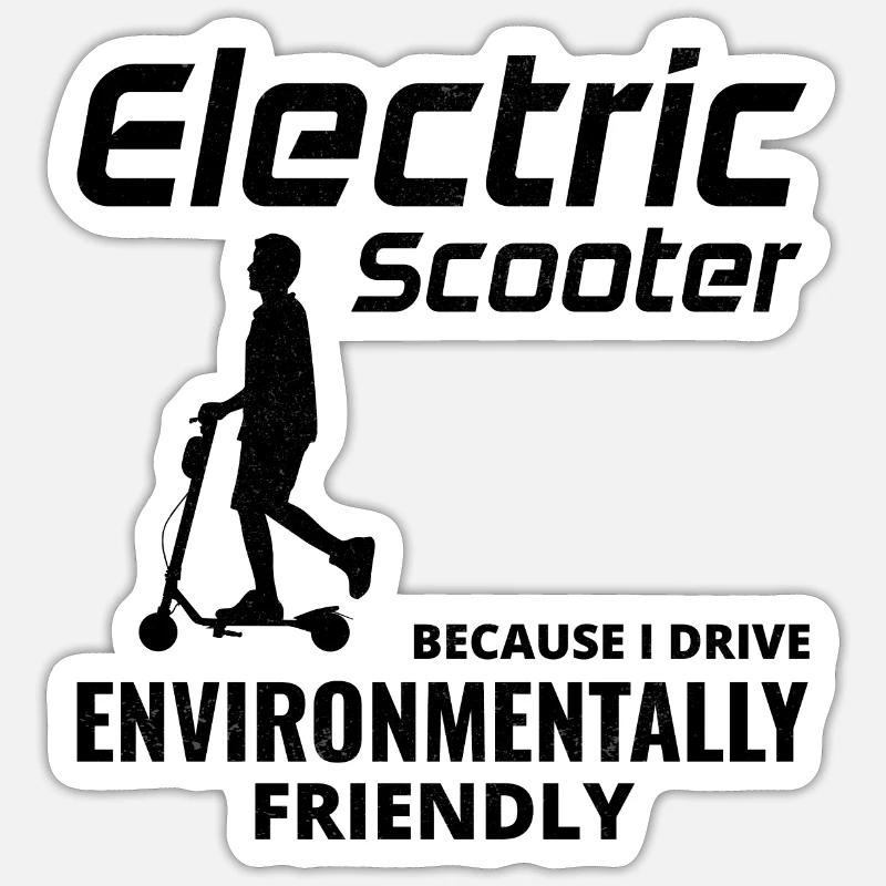 Electric Scooter Driver Motorized E-Scooter Sticker size S (10 x 10 cm)