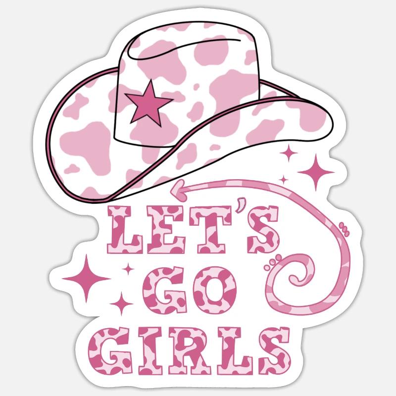 Let's Go Mädchen - Sticker Größe S (10 x 10 cm) - Mattweiß