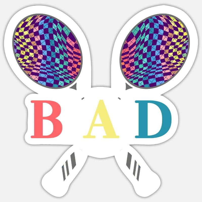 raquette de badminton crossminton - Sticker taille S (10 x 10 cm) - blanc mat