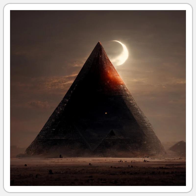 Egyptian Pyramid with Eclipse Sticker size S (10 x 10 cm)