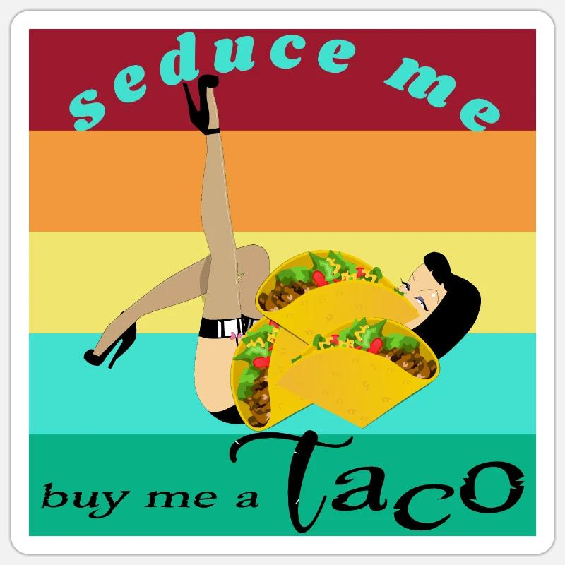 Taco - Sticker taille S (10 x 10 cm) - blanc mat