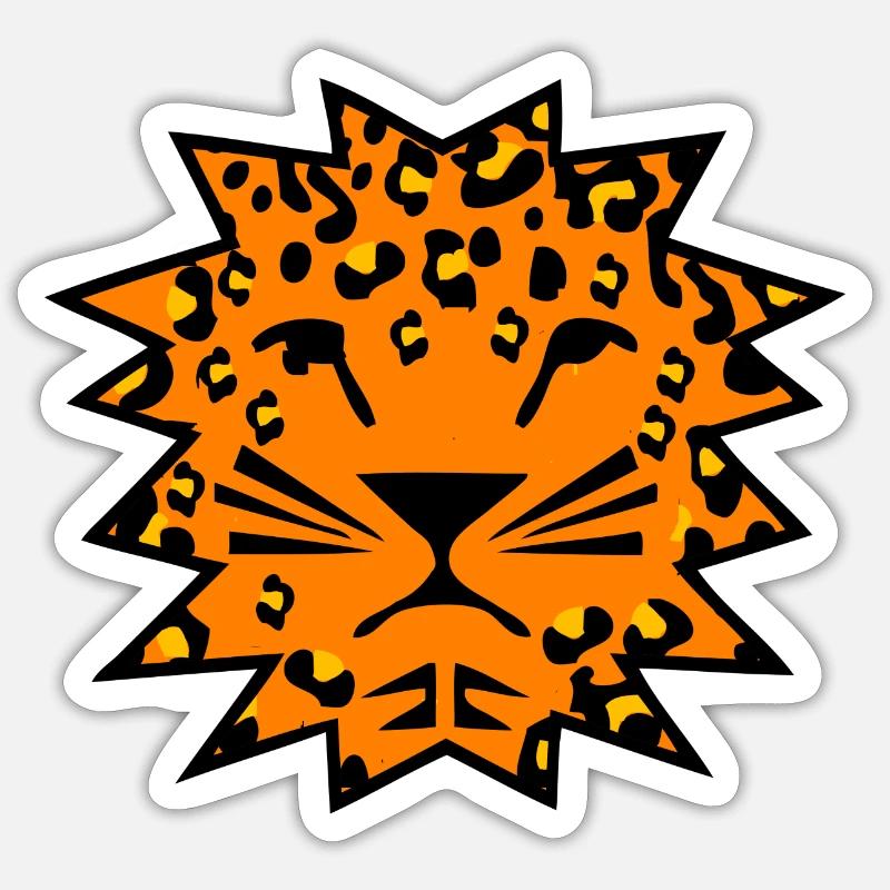 léopard - Sticker taille S (10 x 10 cm) - blanc mat