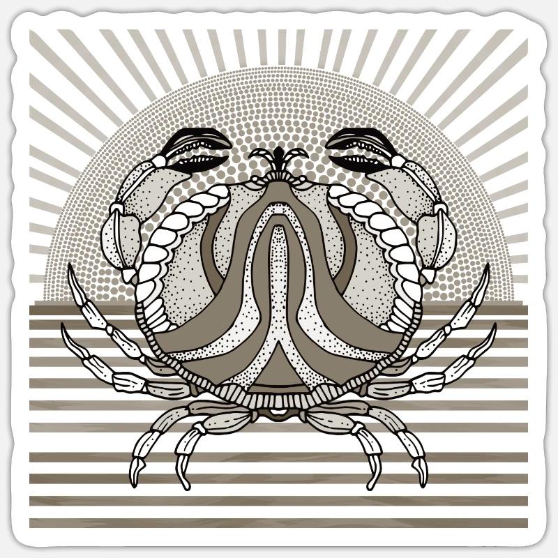 Krebs - Sticker Größe S (10 x 10 cm) - Mattweiß