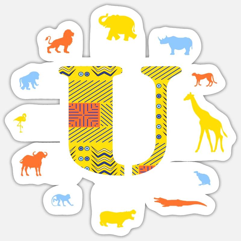 afrika u - Sticker Größe S (10 x 10 cm) - Mattweiß