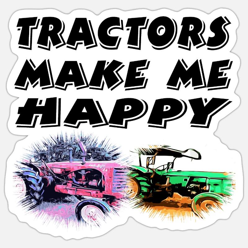Traktor - Sticker Größe S (10 x 10 cm) - Mattweiß
