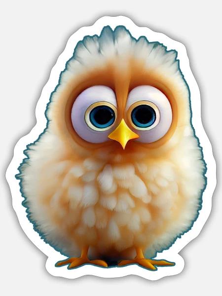 Kücken 5 - Sticker Größe S (10 x 10 cm) - Mattweiß