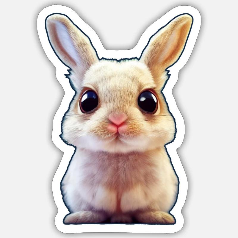 Rabbit cute - Sticker size S (10 x 10 cm) - white matte