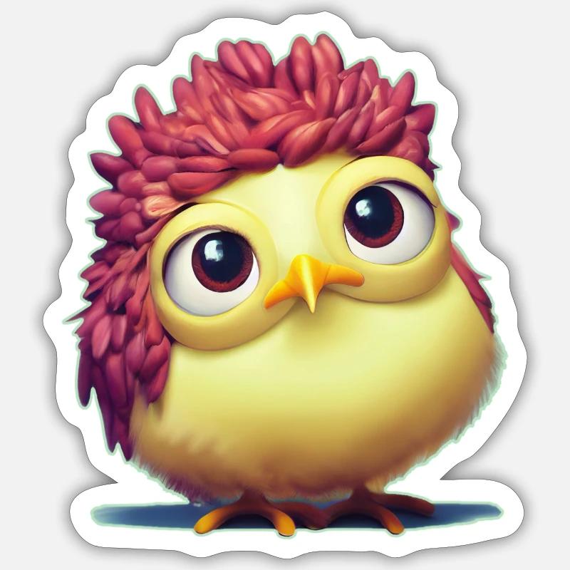 Kücken 4 - Sticker taille S (10 x 10 cm) - blanc mat