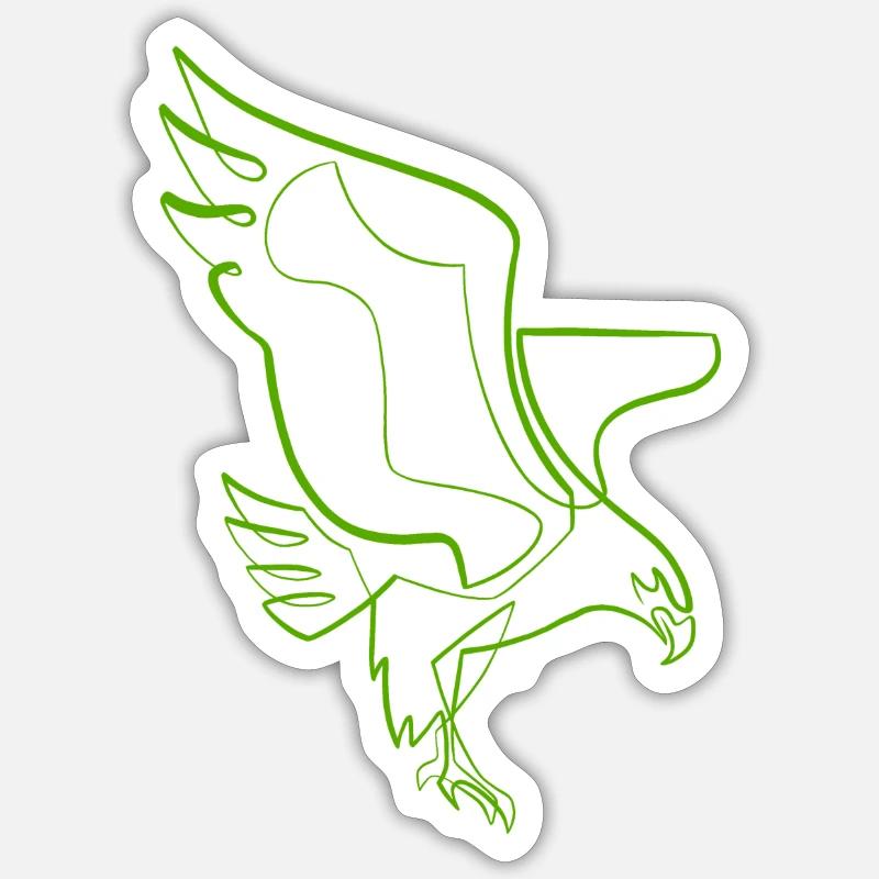 Aigle single line / one line - Sticker taille S (10 x 10 cm) - blanc mat