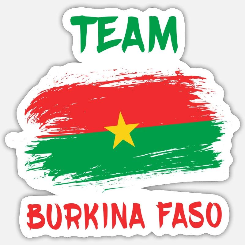 Conception du drapeau de l'équipe Burkina Faso Sticker taille S (10 x 10 cm)