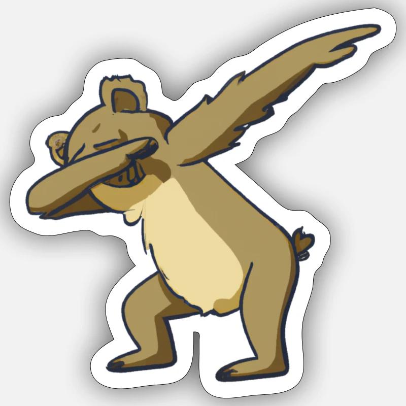 Doublage koala - Sticker taille S (10 x 10 cm) - blanc mat