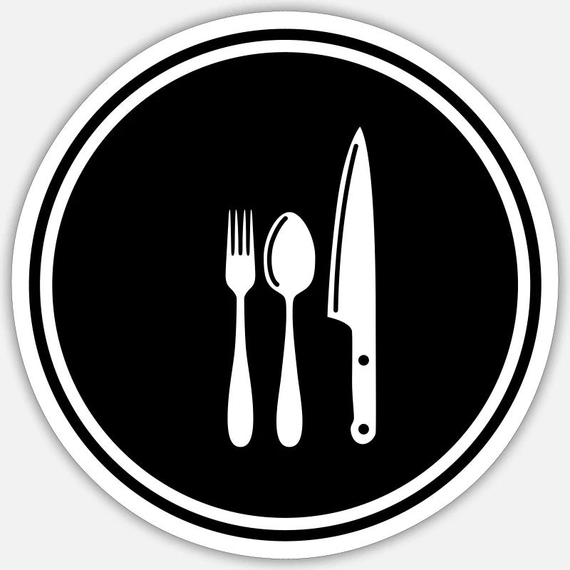 Fork Cutlery Sticker size S (10 x 10 cm)