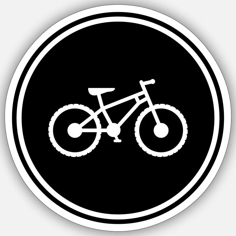Symbole du vélo - Sticker taille S (10 x 10 cm) - blanc mat