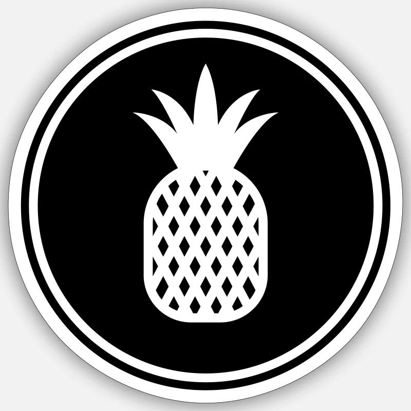 fruit de l’ananas - Sticker taille S (10 x 10 cm) - blanc mat