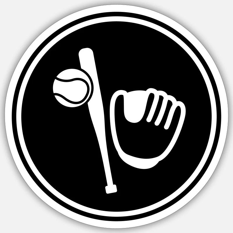 Base-ball - Sticker taille S (10 x 10 cm) - blanc mat