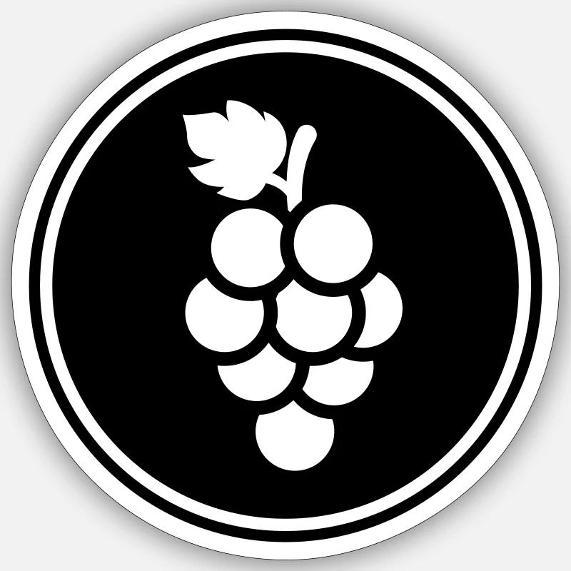 raisins - Sticker taille S (10 x 10 cm) - blanc mat