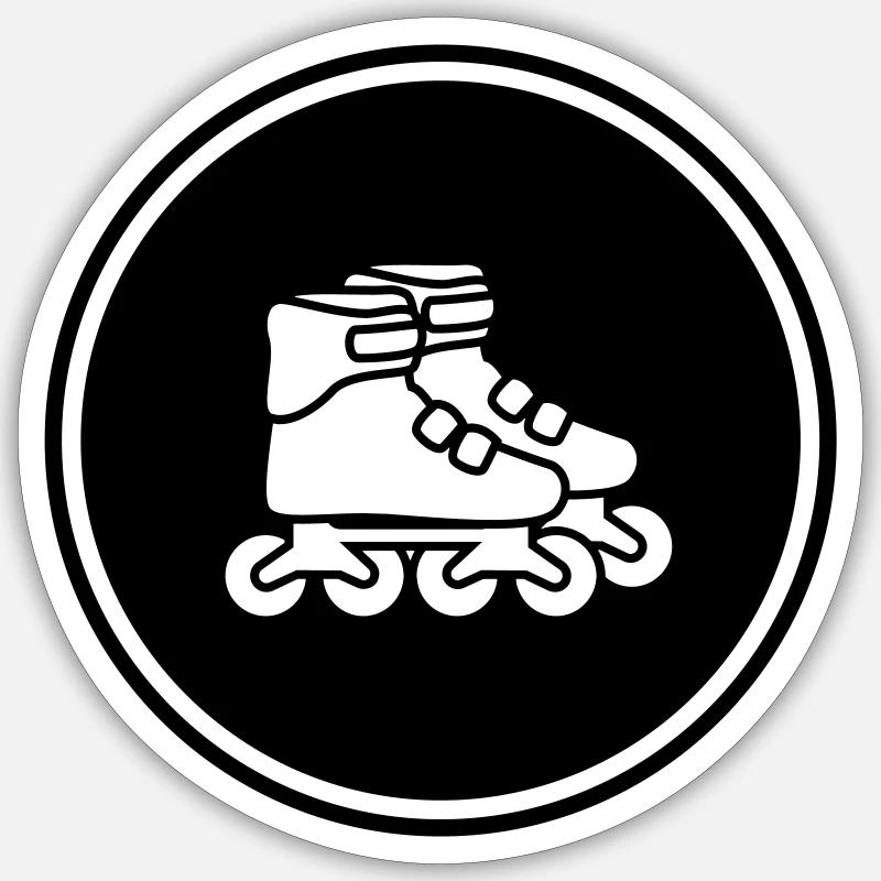 Inline skates symbol - Sticker size S (10 x 10 cm) - white matte