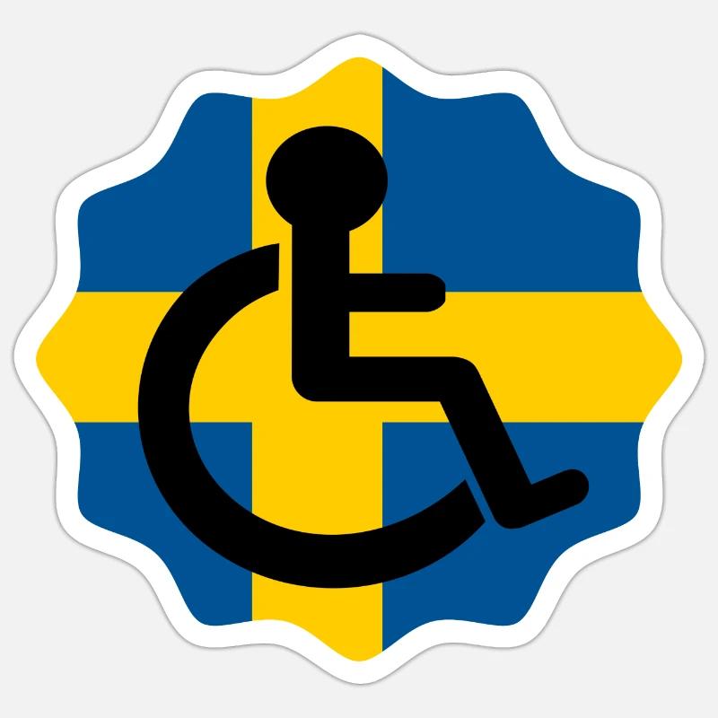 Flagge, rollstuhlgebunden oder rollstuhlgebunden? Sticker Größe S (10 x 10 cm)