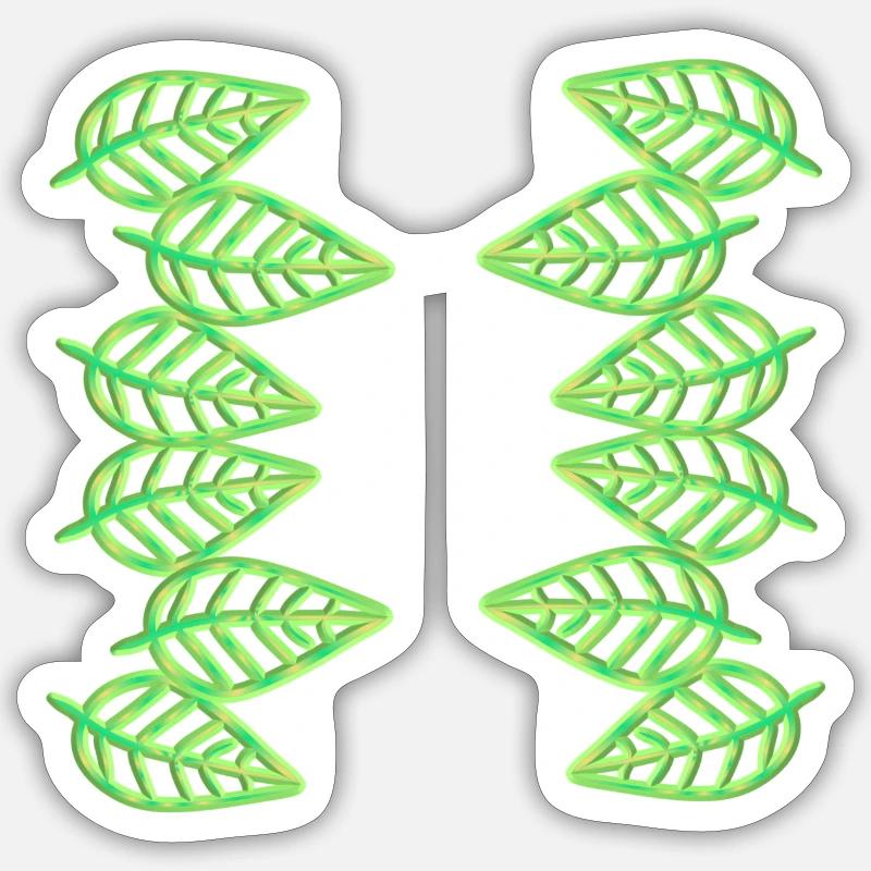 Leaves Pattern Leaf Natural Green Sticker size S (10 x 10 cm)