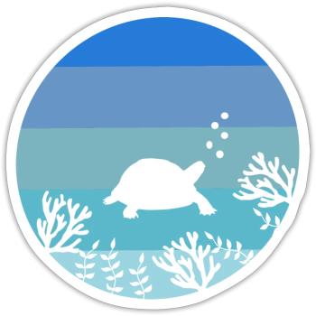 Créatures marines Océan Animal Cadeau Tortue - Sticker taille S (10 x 10 cm) - blanc mat - Devant