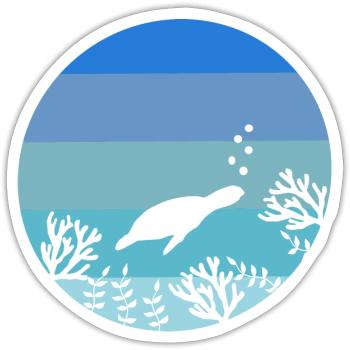 Amoureux des animaux Créatures de la mer Tortue rétro - Sticker taille S (10 x 10 cm) - blanc mat - Devant