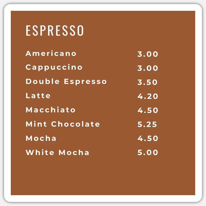 coffebar Sticker Größe S (10 x 10 cm)