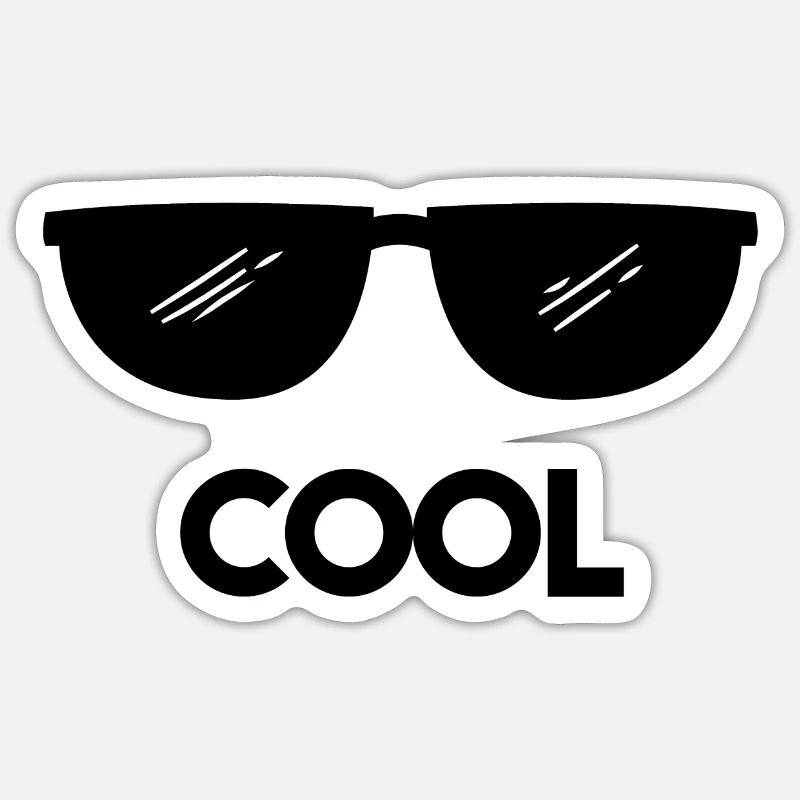 lunettes de soleil cool - Sticker taille S (10 x 10 cm) - blanc mat